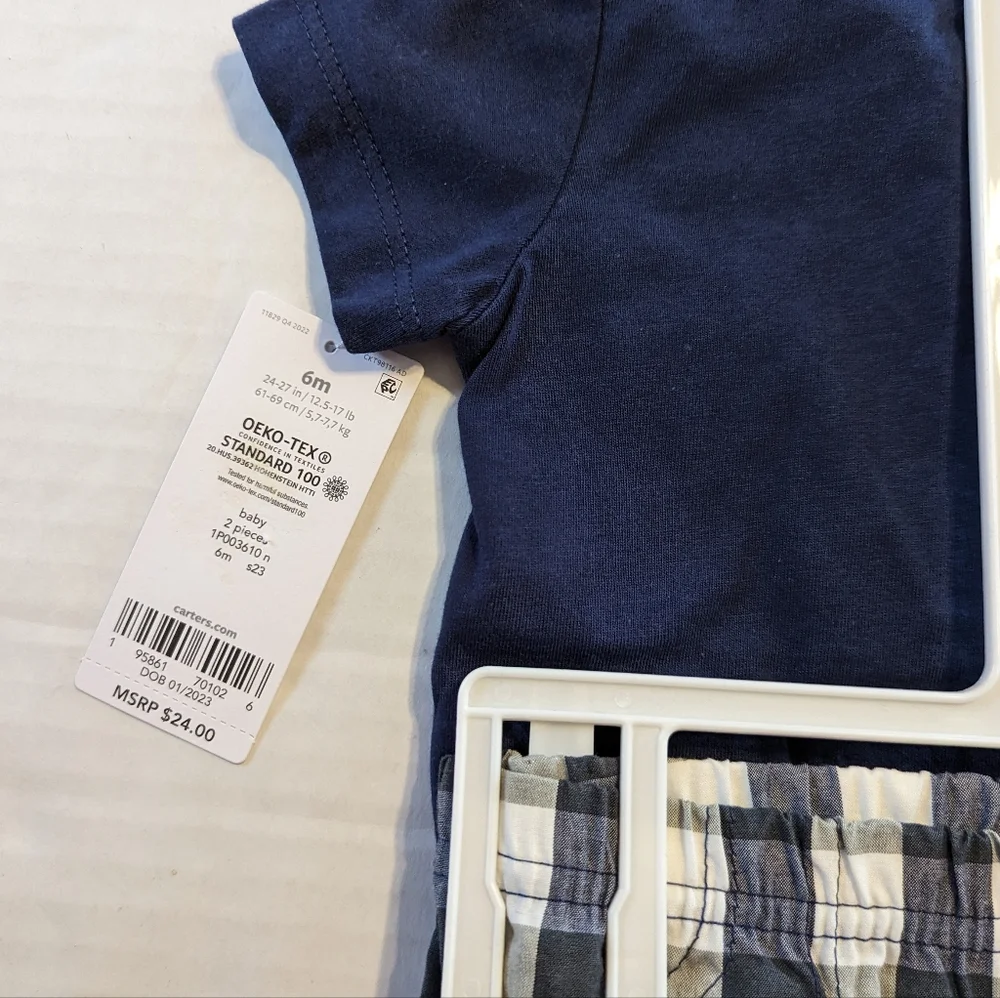 Carter's Infant Boys 2 Piece Summer Short Set Brand New With Tags 6 Mont…